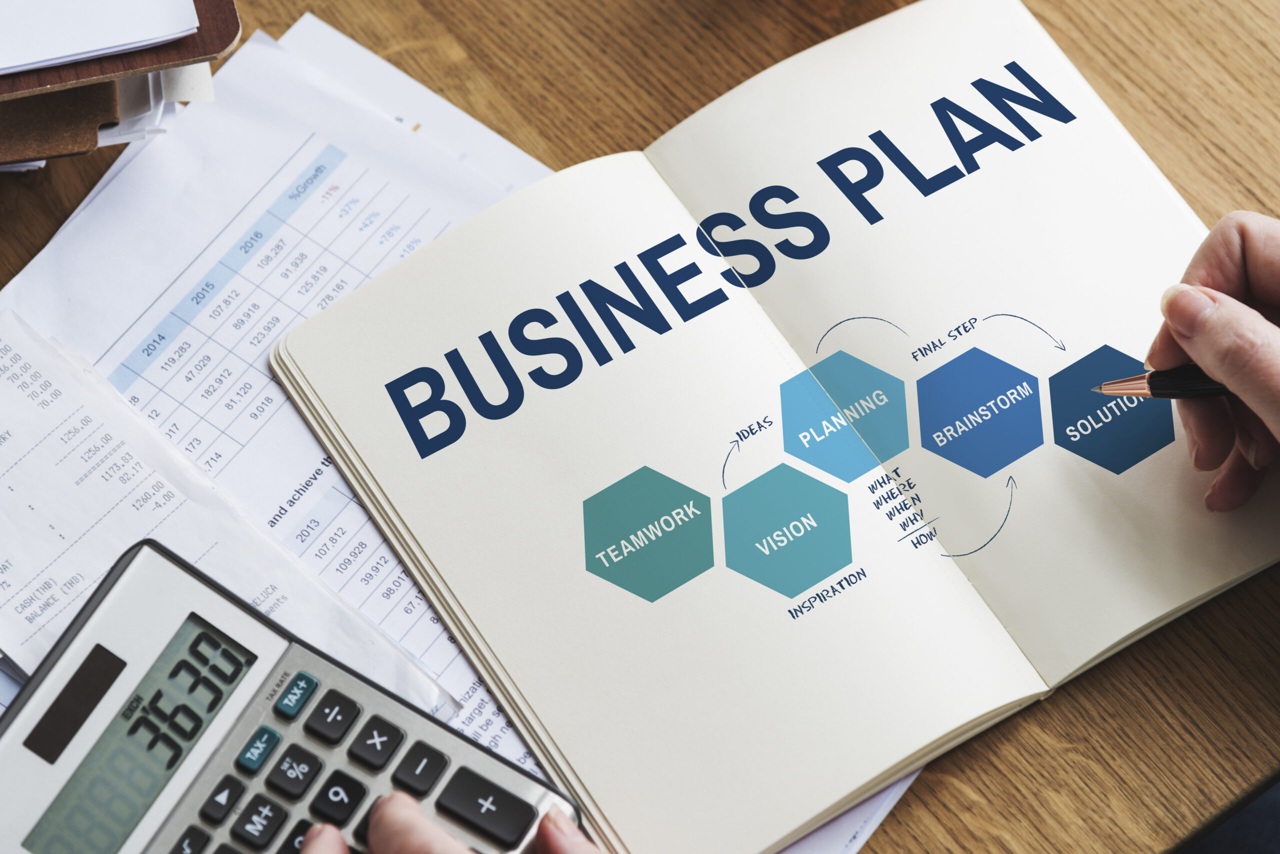 business plan strategy development process graphic concept